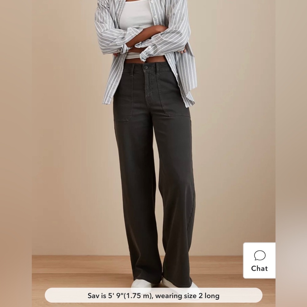 American Eagle American Eagle Super High-Waisted Baggy Wide-Leg Pant black